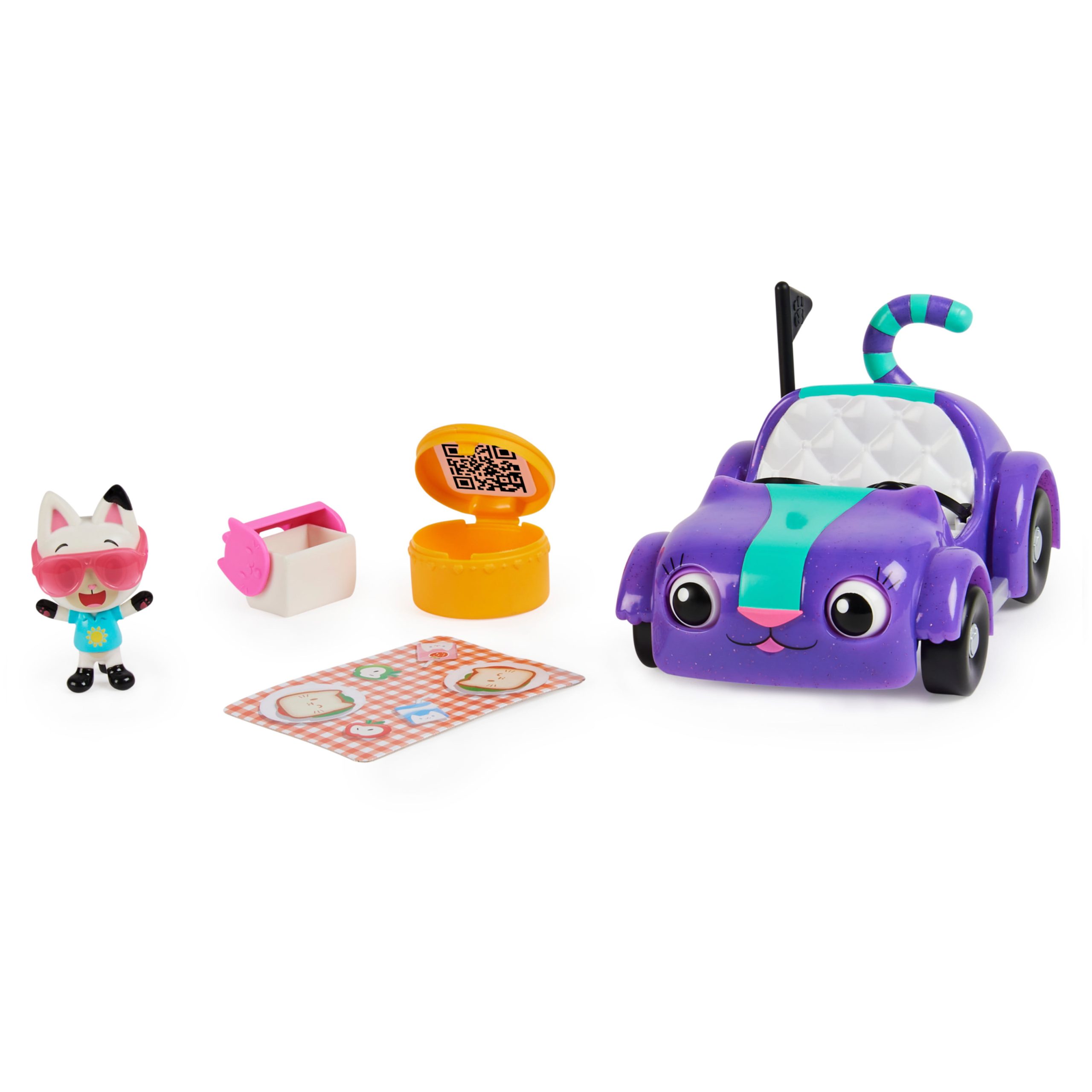 Gabby Dollhouse 13-Piece Anime Figure Set – Smiling Cat Car & Gaby Girl Dolls